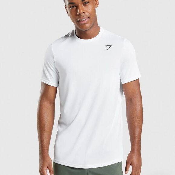 GYMSHARK ARRIVAL T-SHIRT‎ REGULAR FIT WHITE NWT IN PACKAGING - Picture 1 of 8